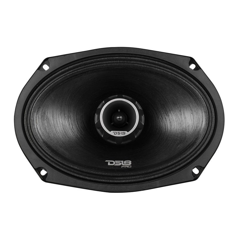 DS18 PRO-ZT Pro Audio Coaxial Midrange Speakers with Built-in Bullet Tweeter, 4-Ohms, Water Resistant - Black Metal Mesh Grill Included (1 Speaker) (6x9 inches) - Image 4